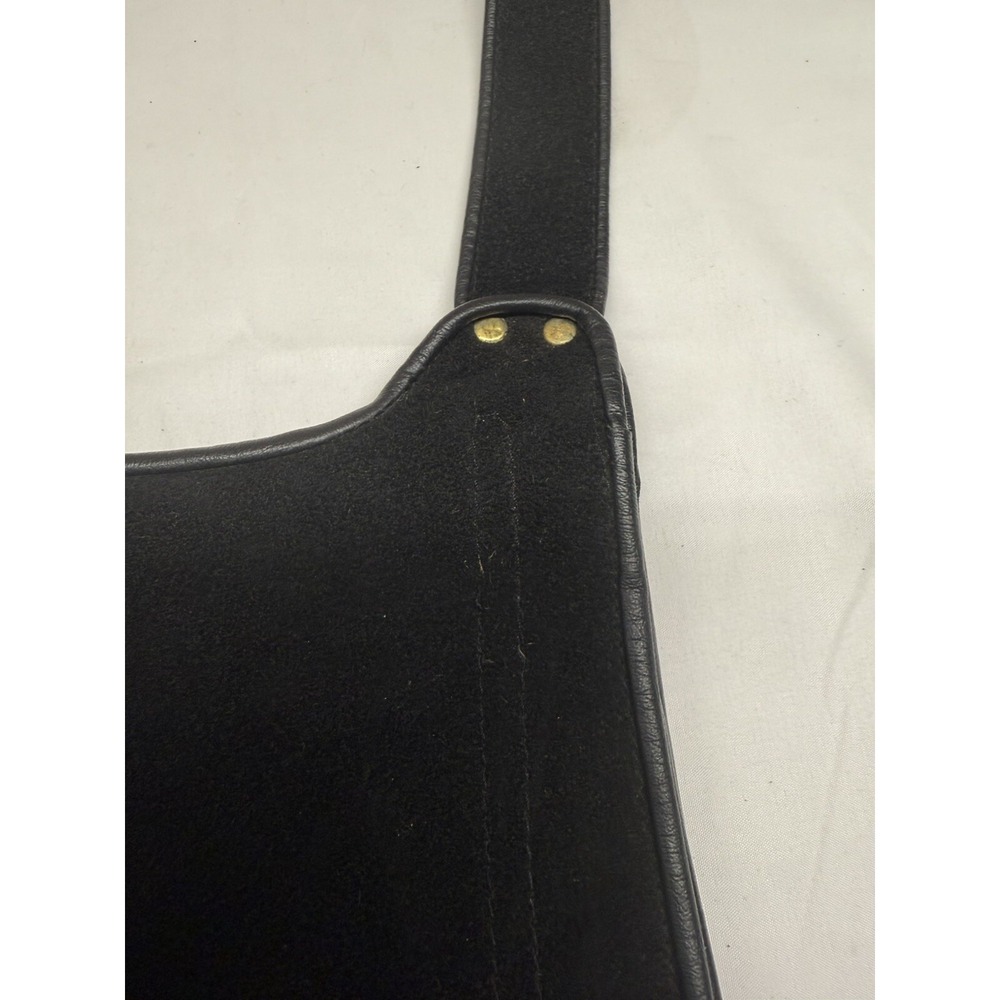 Vintage Suede Purse Black With Brass Colored Studs 1970s Mr. R - Picture 4 of 5